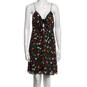 Alice and Olivia black floral mid length dress